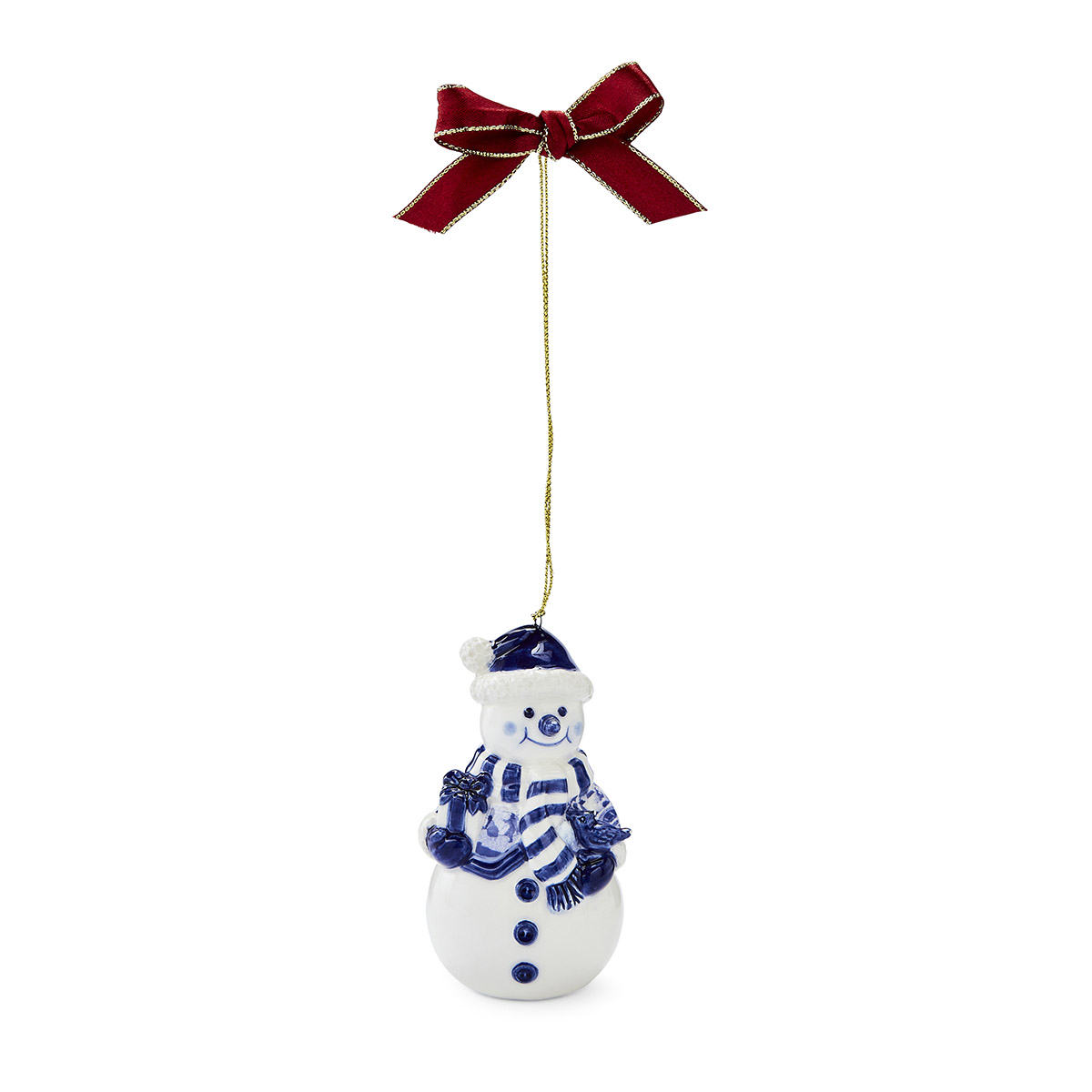 Blue Italian Snowman Ornament image number null